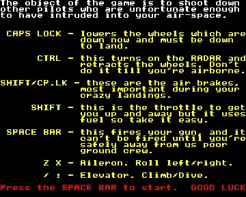 Fighter Pilot (198x)(-) screen shot title